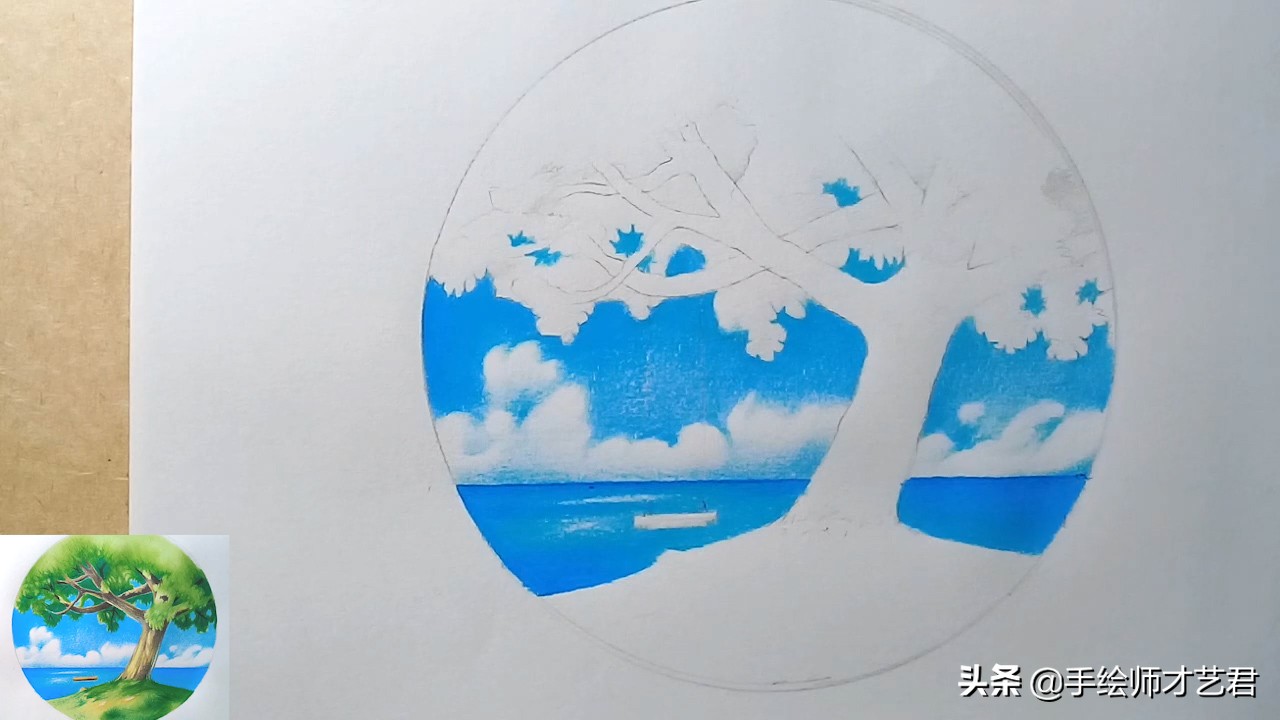 怎样画山水风景画教程彩铅,彩铅画风景画简单的教程