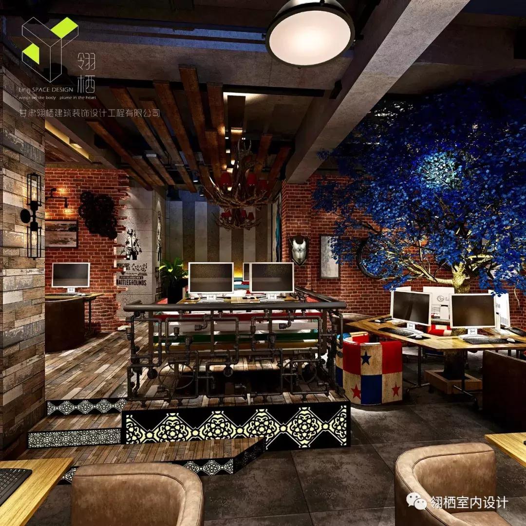 网咖设计方案和技巧,便宜又大气的网咖装修效果图
