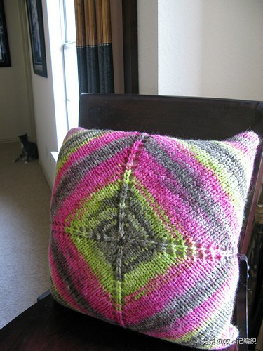 棒针编织漂亮的方块毯子,编织毯子棒针花样左右交叉