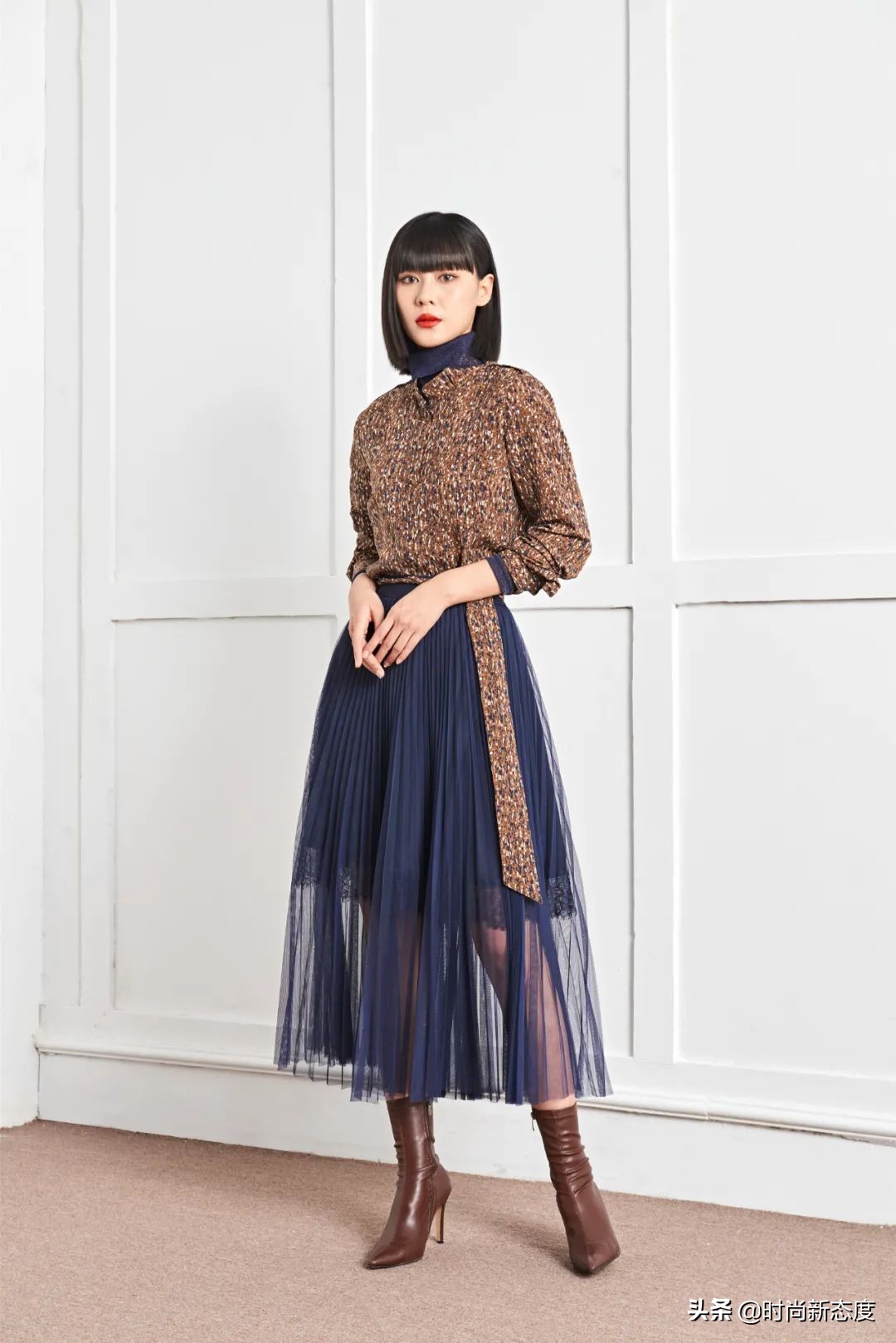 百褶纱裙怎么搭配好看,百褶纱裙怎么搭配上衣