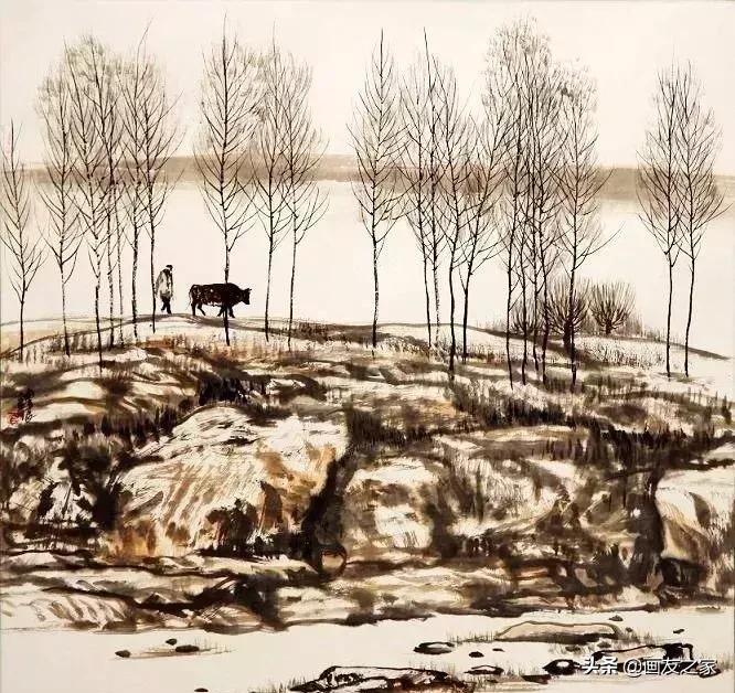 江南梦里水乡主题国画,田园生活国画