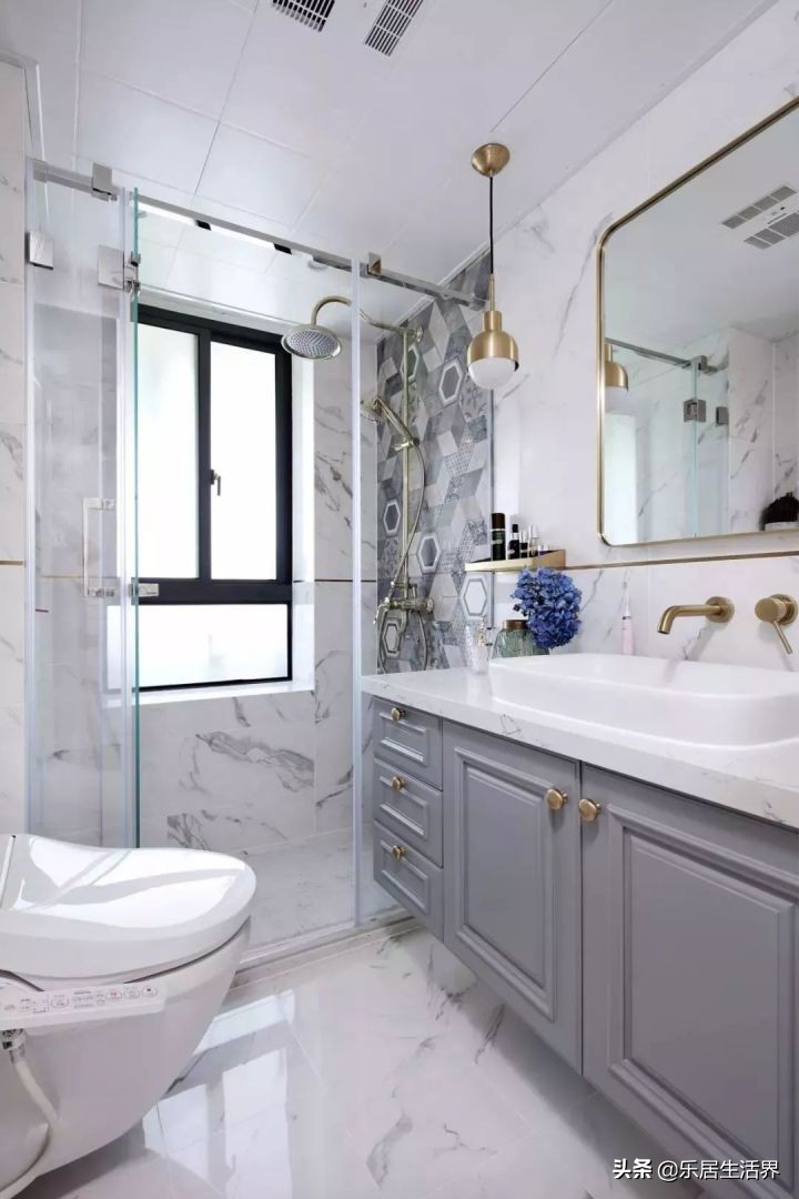 卫生间墙砖和顶最佳颜色效果图,卫生间干湿区墙砖颜色该不该一样