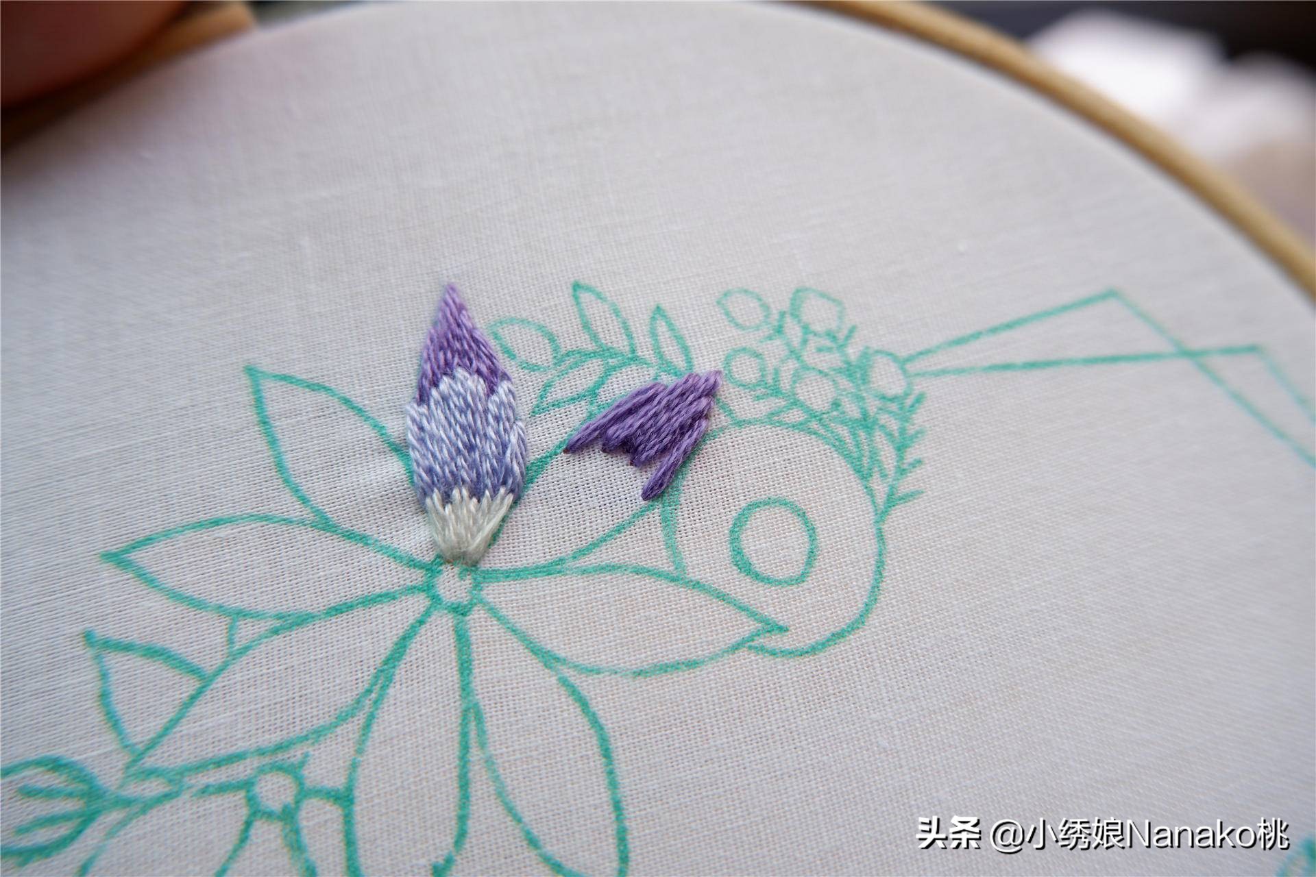 满园春刺绣教程,花环刺绣教程