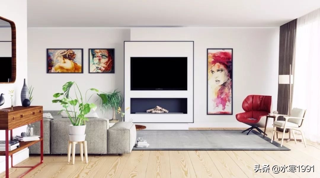 木饰面电视背景墙和隐形门设计,电视背景墙怎么设计让客厅显大