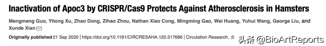 北大团队证实，载脂蛋白缺陷对动脉硬化的影响
