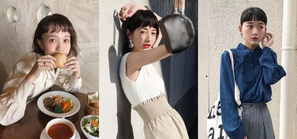 这几位日本模特的小心机！让圆脸、宽额女孩也能驾驭眉上刘海造型
