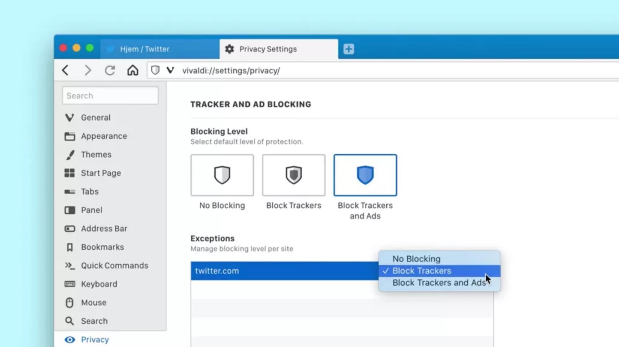 VivaldiWeb浏览器屏蔽*踪器追**,并在Android上全面启动