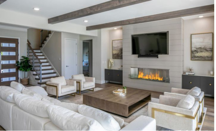 140平米北欧拼色实木风格装修,新中式田园风北欧风格装修效果图