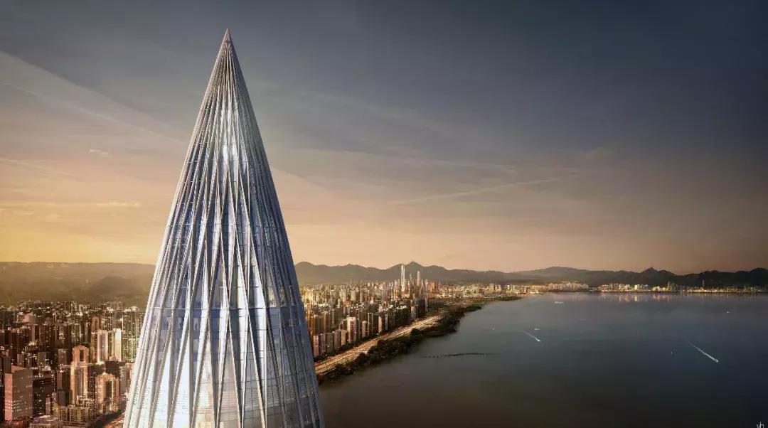 深圳华润春笋大厦最新航拍,华润春笋大厦500米