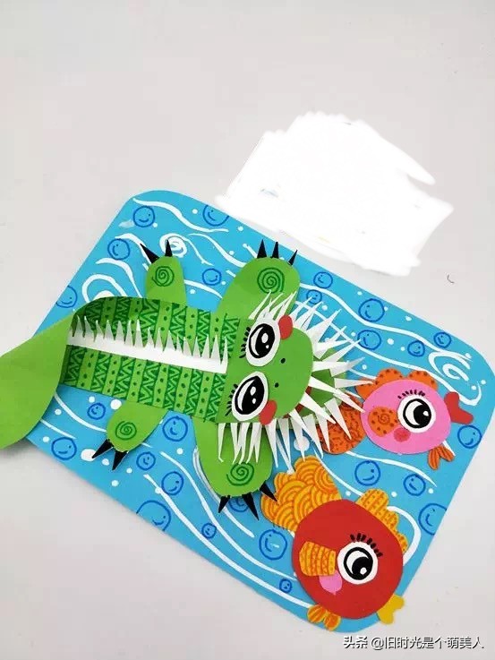 简单画大鳄鱼,儿童画大鳄龟