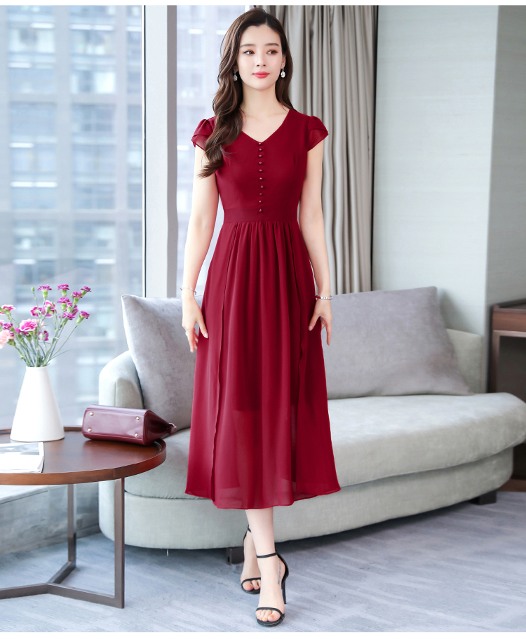 雪纺连衣裙复古气质高级感轻奢,雪纺连衣裙穿上宽松显瘦气质优雅