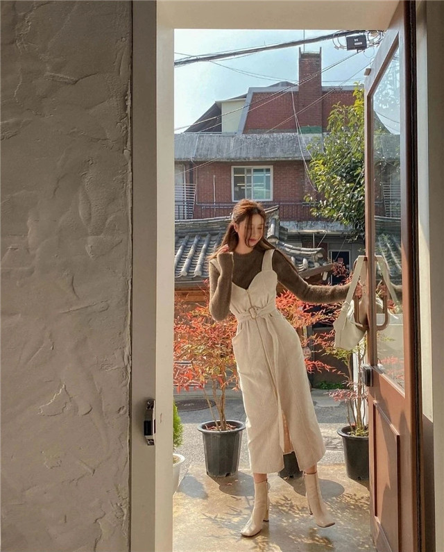 韩版穿搭女装高级感叠穿,冬季穿搭女生高级感韩系叠穿