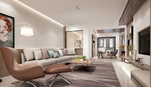 海信中央空调吊顶造型简单好看,海信中央空调客餐厅吊顶效果图