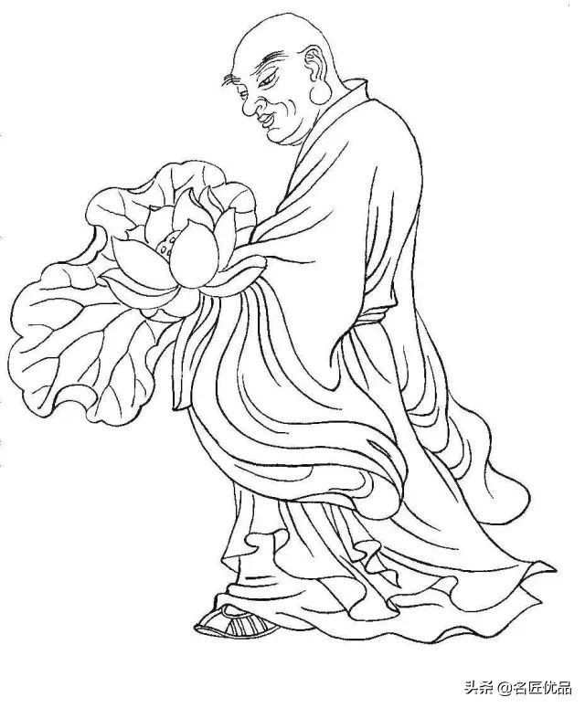 降龙罗汉白描图高清图片,十八罗汉白描图高清图片