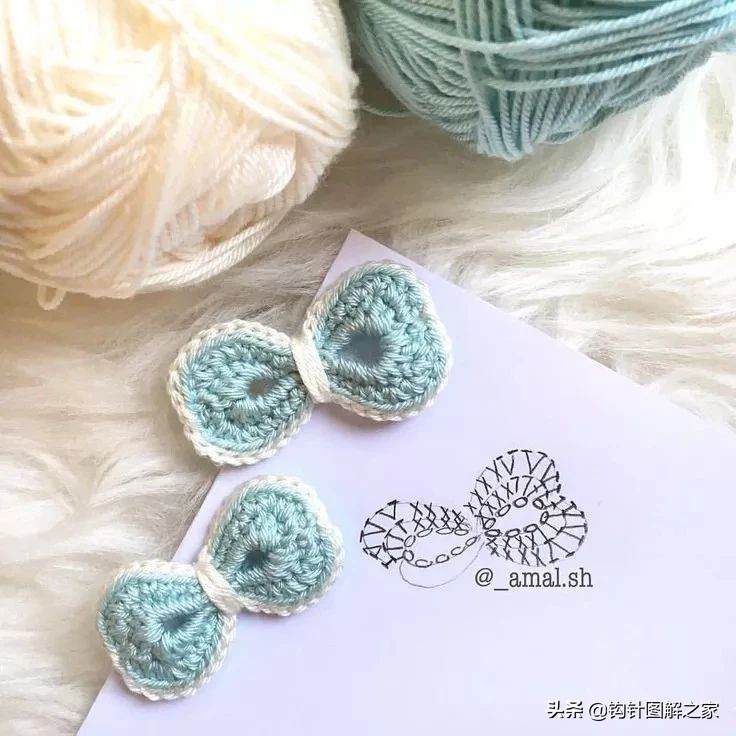 钩针蝴蝶结教程全过程,钩针蝴蝶结图解大全视频