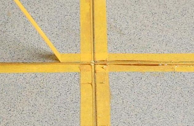 灰色地砖配土豪金美缝,土豪金美缝图