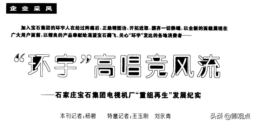 石家庄环宇电视机厂厂长,石家庄环宇电视机厂改造