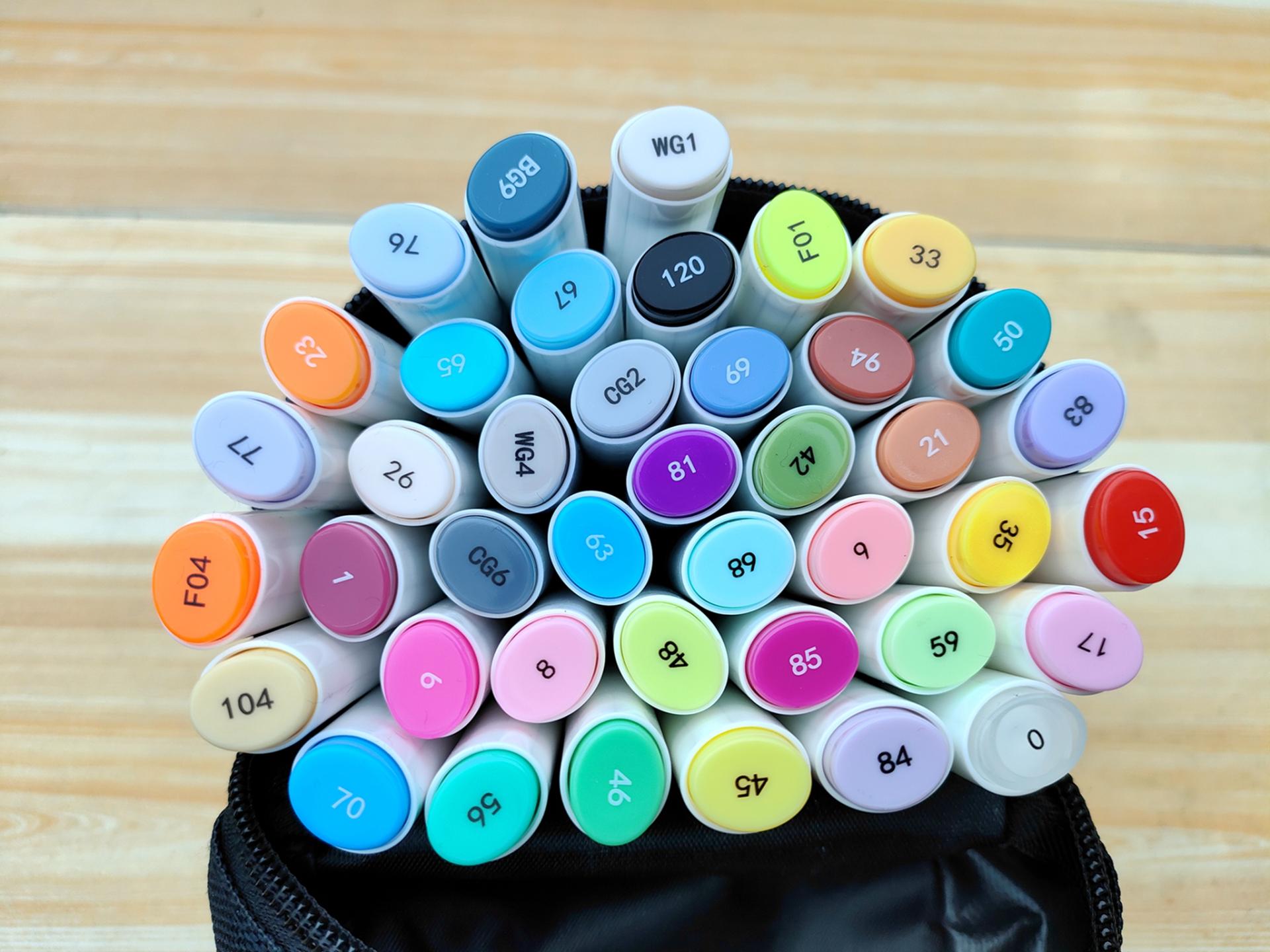 100多种颜色的软头马克笔,颜色全好用的软头马克笔