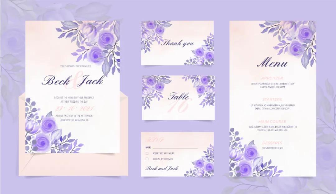 婚礼请柬模板高清图片边框,婚礼请柬英语模板制作