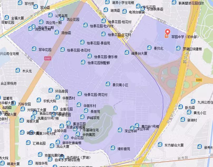 逸翠园中学学区划分,翠园实验学校学区划分