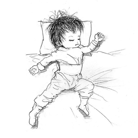 「曾经的热图，你可还记得」木朵儿爸爸给女儿画过的百睡图