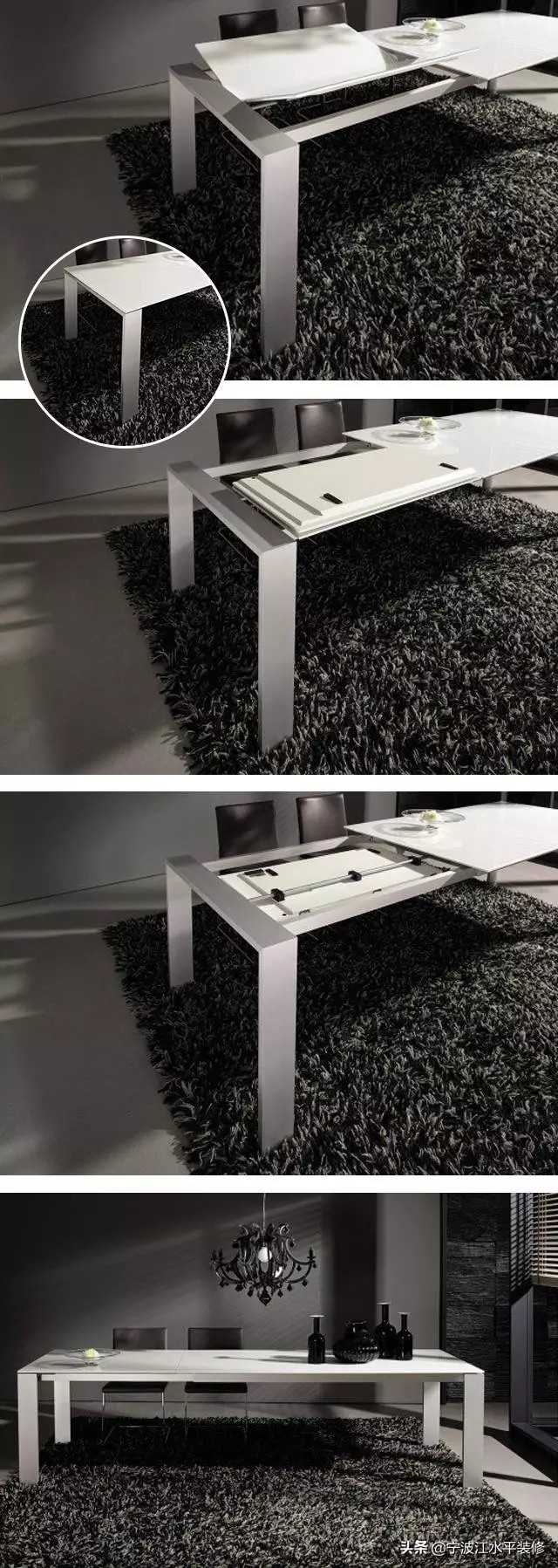 酒柜伸缩餐桌一体靠墙小户型,墙面餐桌折叠可伸缩小户型