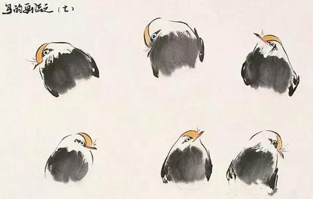 写意花鸟配景石的画法,干货写意花鸟类的画法