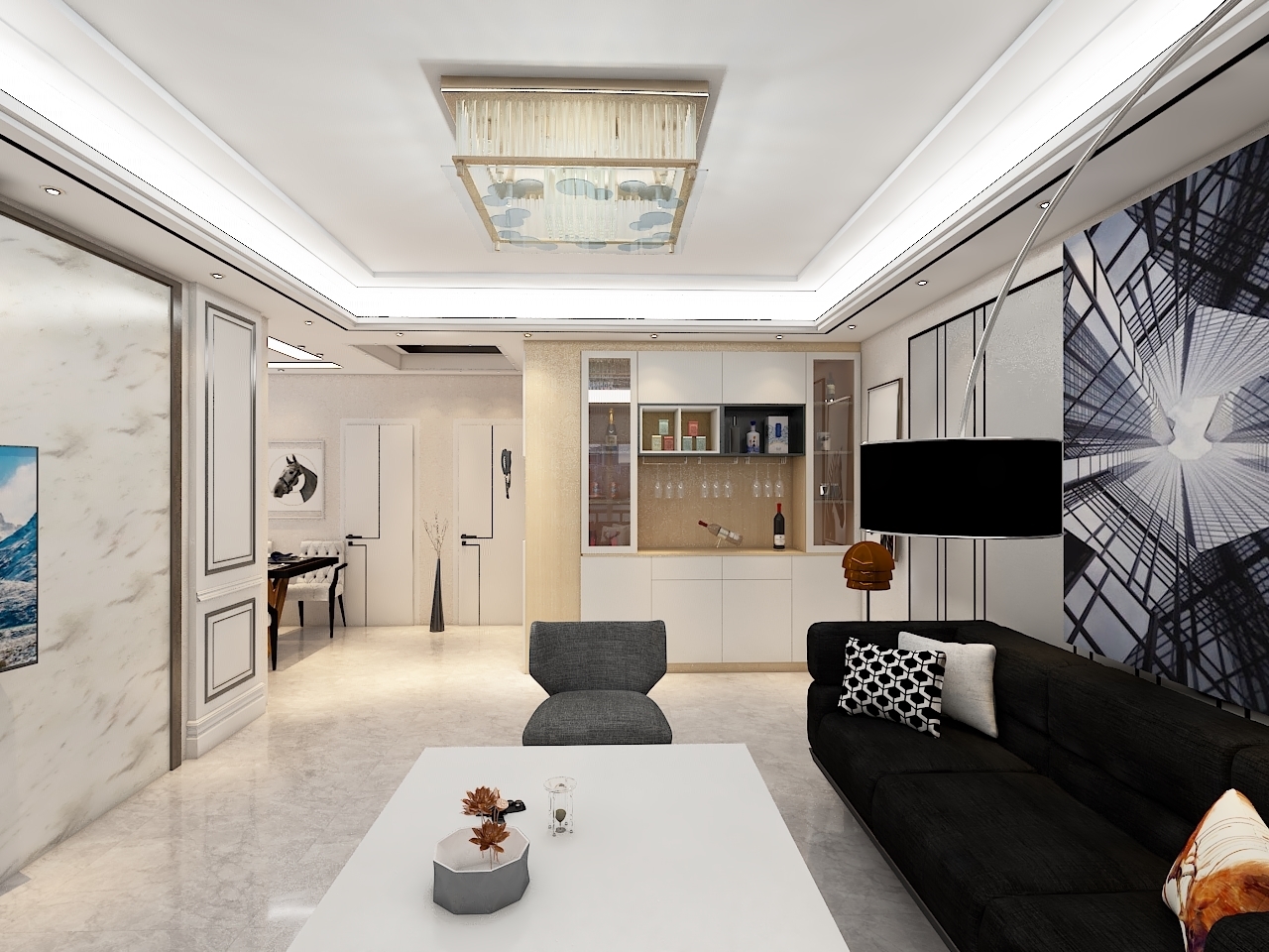 120平高层房子3室两厅装修,简装修无吊顶房子三室两厅120平