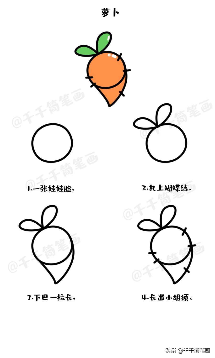 幼儿儿童简笔画教程,动物儿歌简笔画一年级