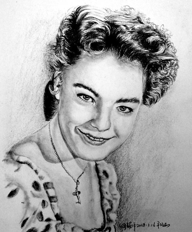 碳铅素描,明星彩铅素描画像图片