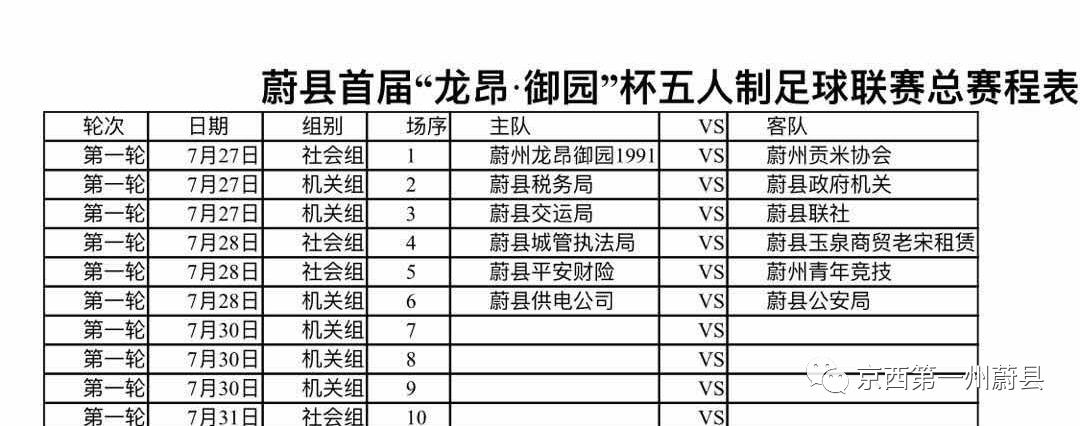 2019蔚县足球联赛,蔚县足球联赛直播