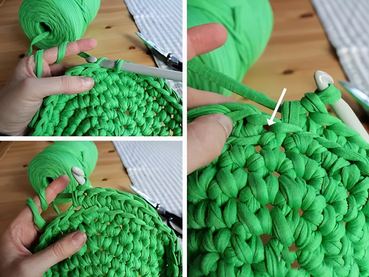 收纳盒子用布条线钩怎么钩视频,用三种毛线钩的收纳物