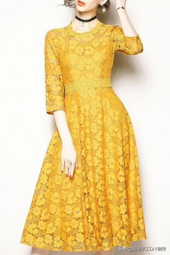 蕾丝绣花连衣裙精致美丽又优雅,设计小众蕾丝连衣裙