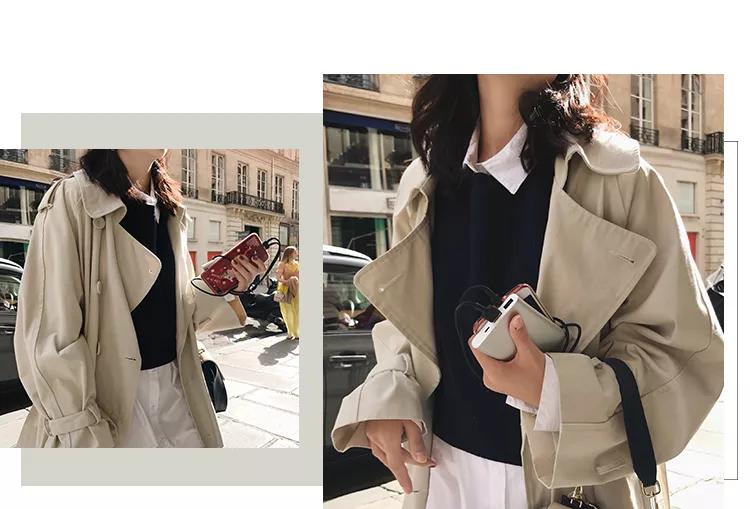 韩系欧尼风衣外套,韩国欧尼黑色大衣搭配