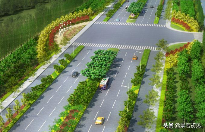 绿化带设计景观鸟瞰图,道路景观绿化设计方案怎么写