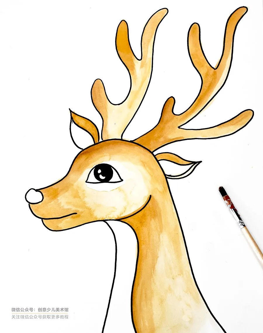 儿童画教程简单又漂亮树,麋鹿怎么画简单漂亮可爱