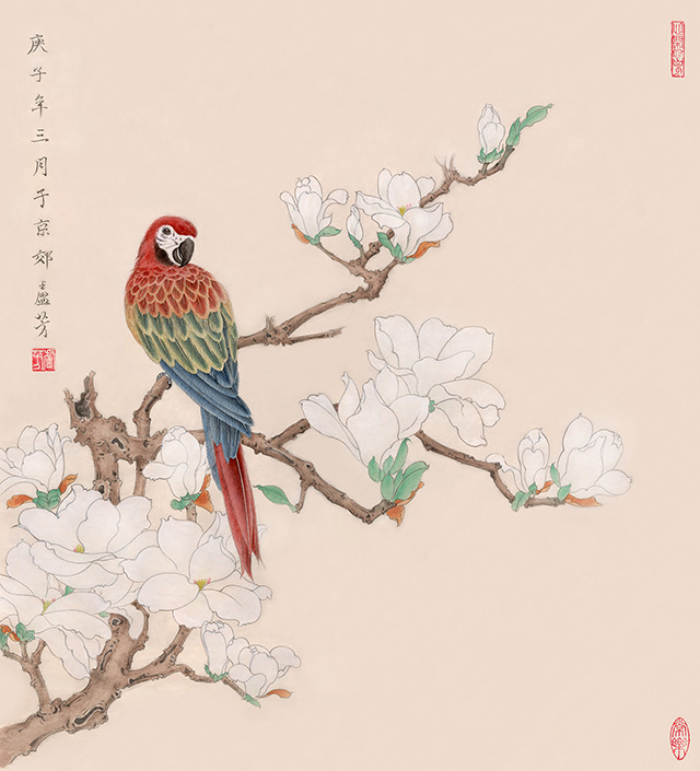 水仙花国画花鸟画图片欣赏,中国画花鸟画背景图片大全
