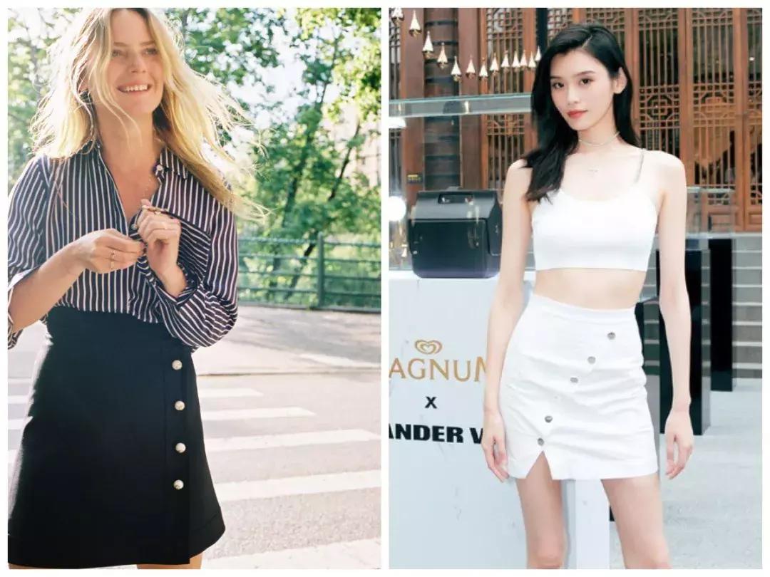 收腰显瘦纽扣,新款高腰多纽扣修身显瘦