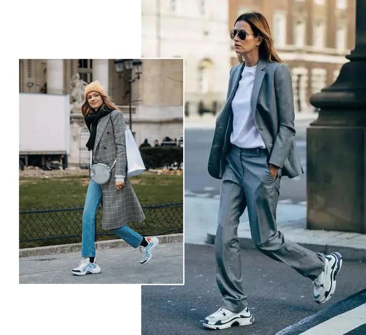 谁说小白鞋土这样穿又酷又美,百搭小白鞋显脚小高级感新款