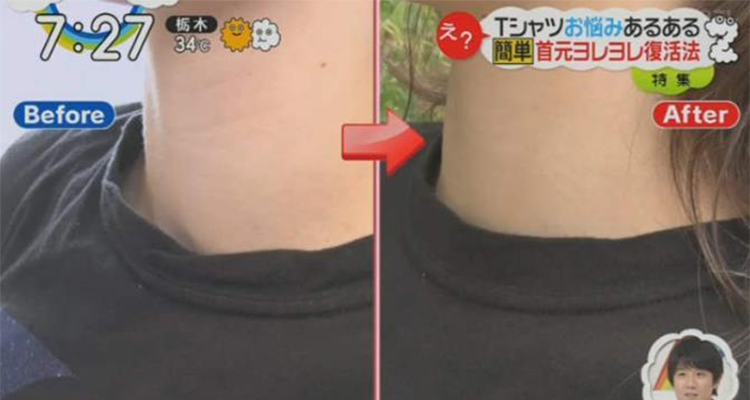 t恤领口变形怎么穿,t恤领口变成波浪形真尴尬