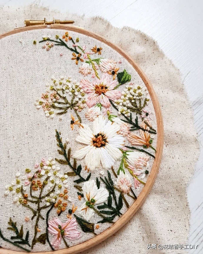 刺绣初学图案小清新花草,各种针法刺绣教程