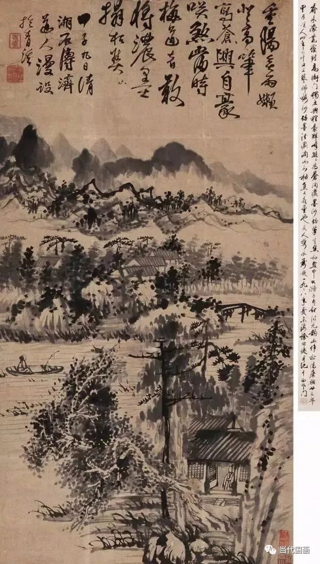 石涛山水画精品作品,石涛山水画高清大图临本