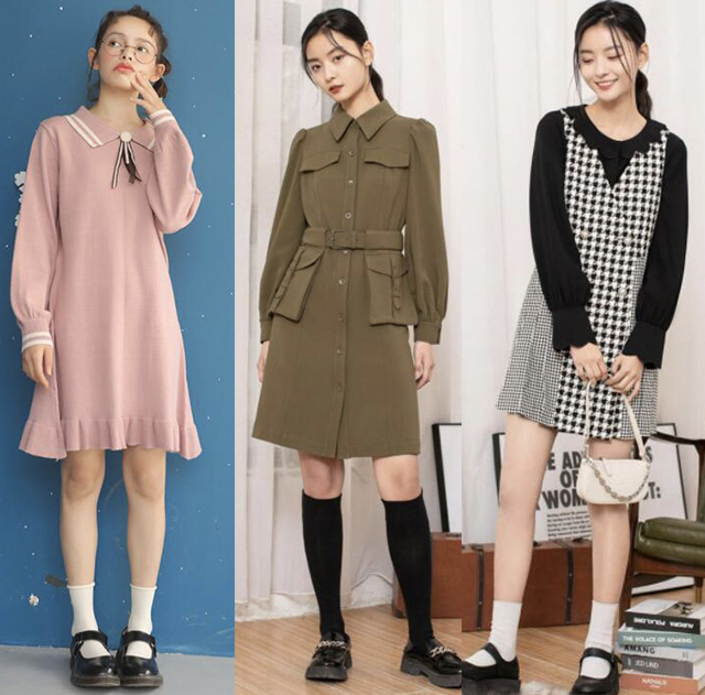 小个子冬季打底连衣裙,冬季毛呢打底连衣裙新款