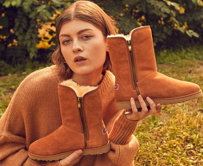 高颜值雪地马丁靴,超厚软底雪地靴