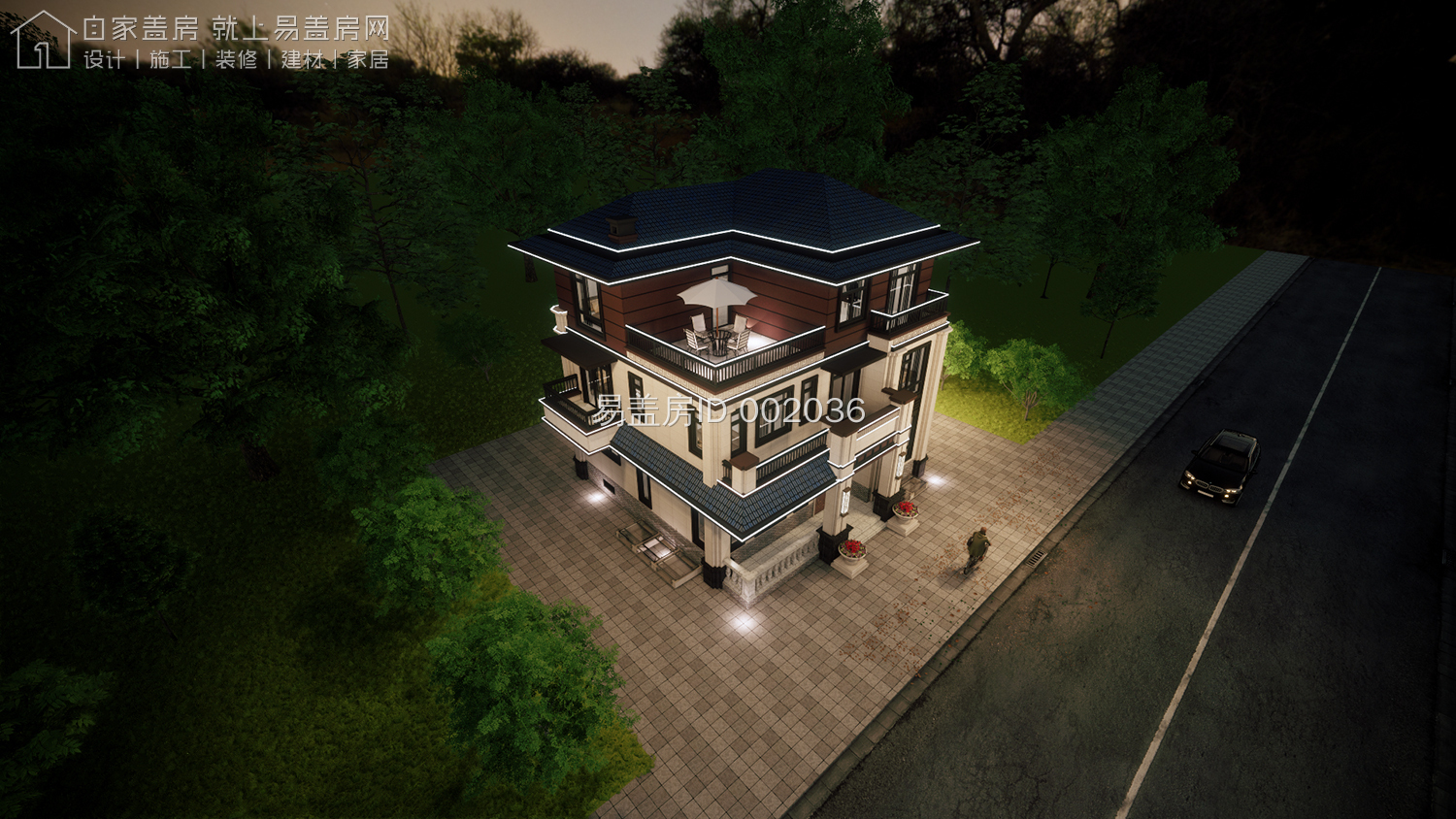 面宽10米关中新中式别墅,进深10米开间17米新中式别墅