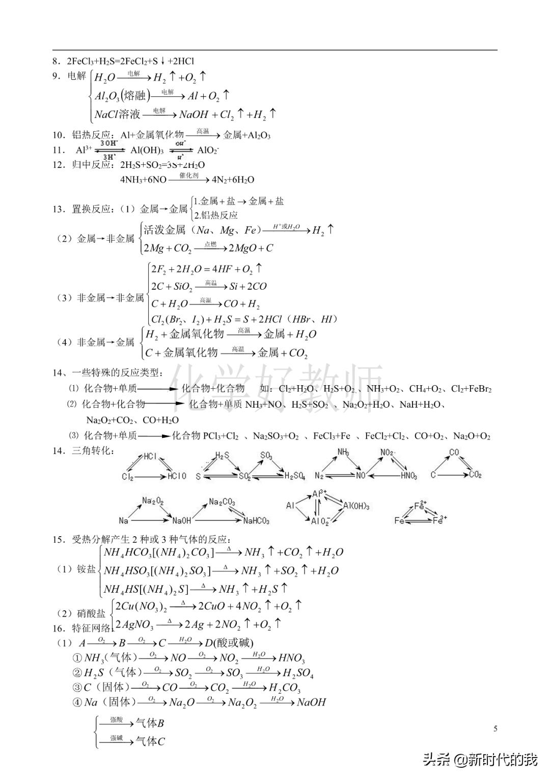 高中化学重要知识点总结大全,高中化学重点知识点归纳总结