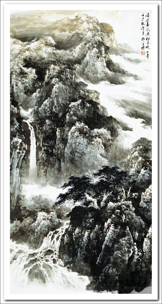 溪山国画山水画,郭金标山水画大全