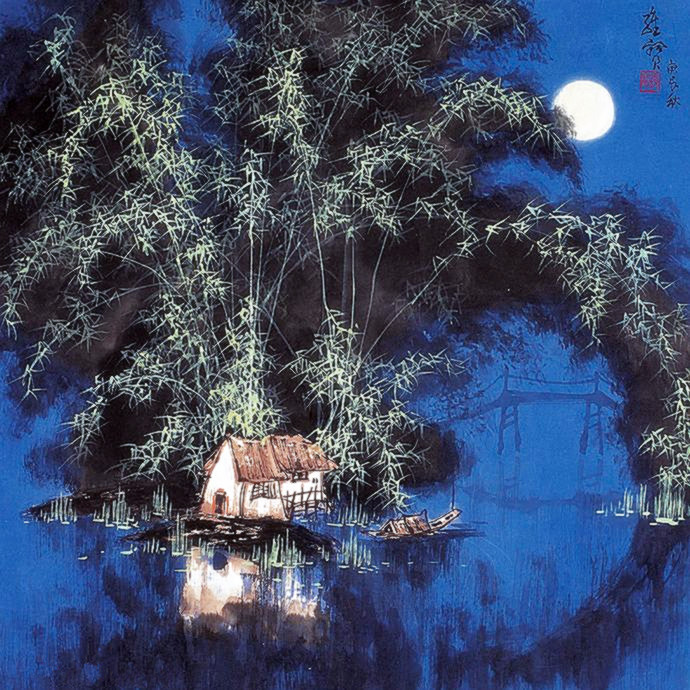 古香古色山水画,岭南风景国画