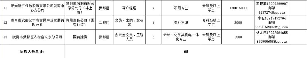 招聘公告!陇南武都区千名大学生就业计划发布(附岗位)