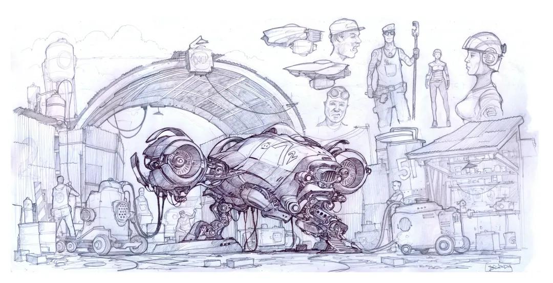 蒸汽朋克风cg插画原画女,蒸汽朋克原画